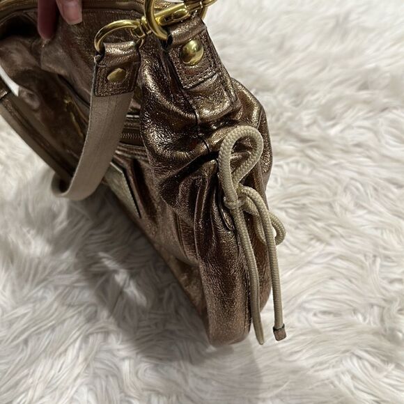 Coach Poppy Jazzy Metallic Gold 2 Way Crossbody And Shoulder Bag - Picture 3 of 16